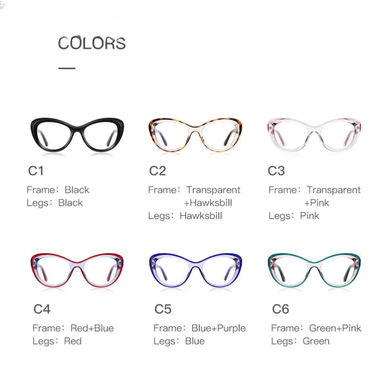 Women's Cat Eye Full Rim TR90 Reading Glasses 2173 — view 15 | Rx Spectacle