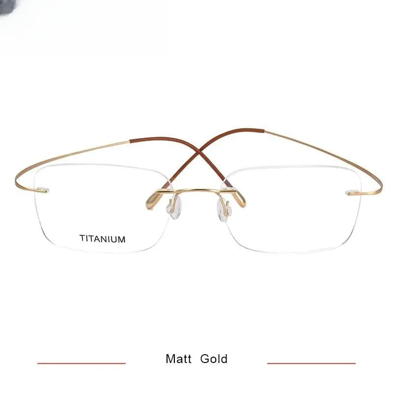 Unisex Square Rimless Titanium Screwless Prescription Glasses Kr16016 — view 6 | Rx Spectacle