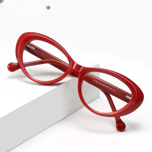 Women's Cat Eye Full Rim Titanium Reading Glasses 97100 — view 1 | Rx Spectacle