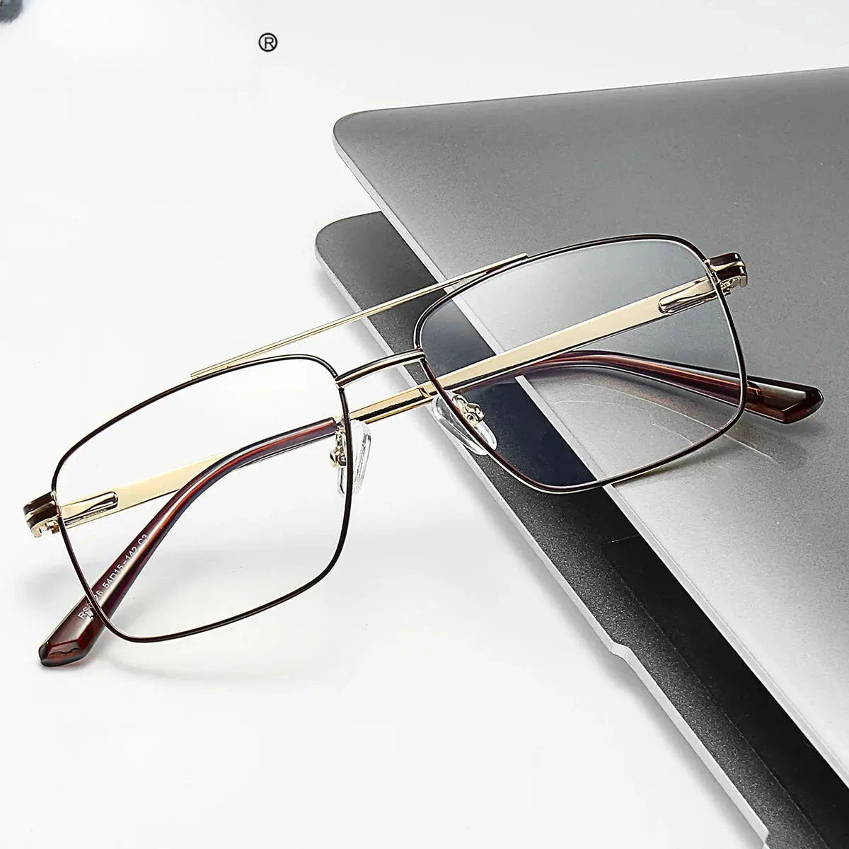Women's Square Full Rim Alloy Double Bridge Reading Glasses 6926 — view 1 | Rx Spectacle