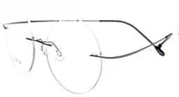 Unisex Round Rimless Titanium Prescription Glasses 9613 — view 7 | Rx Spectacle