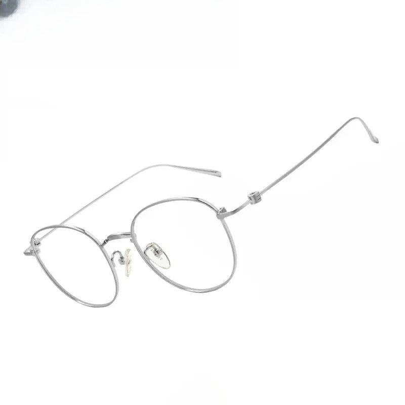 Unisex Round Full Rim Titanium Flat Top Prescription Glasses 90237 — view 1 | Rx Spectacle