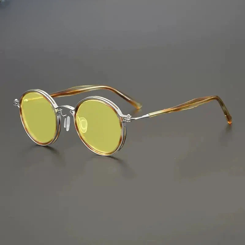 Unisex Round Full Rim Titanium Prescription Glasses Mo10 — view 24 | Rx Spectacle