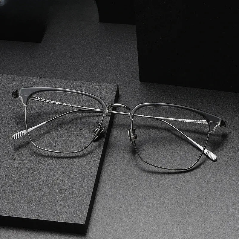 Unisex Square Full Rim Titanium Prescription Glasses 380899 — view 1 | Rx Spectacle