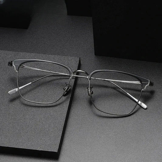 Unisex Square Full Rim Titanium Prescription Glasses 380899 — view 1 | Rx Spectacle