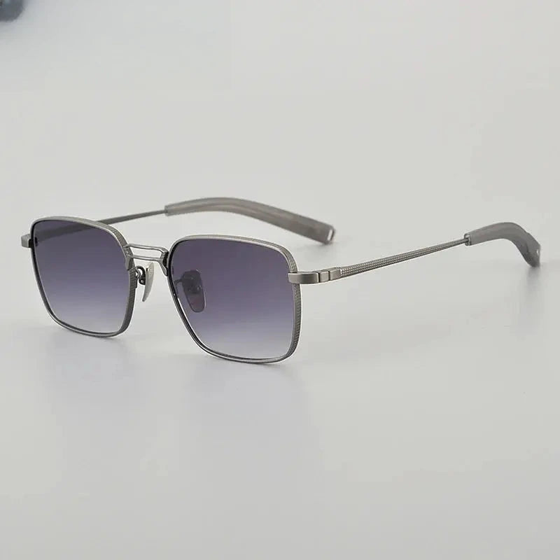 Unisex Square Full Rim Titanium Double Bridge Prescription Glasses 408827 — view 4 | Rx Spectacle