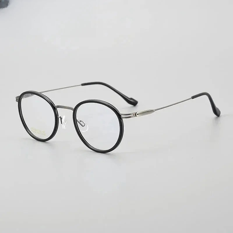 Women's Round Full Rim Titanium Prescription Glasses 404004 — view 6 | Rx Spectacle