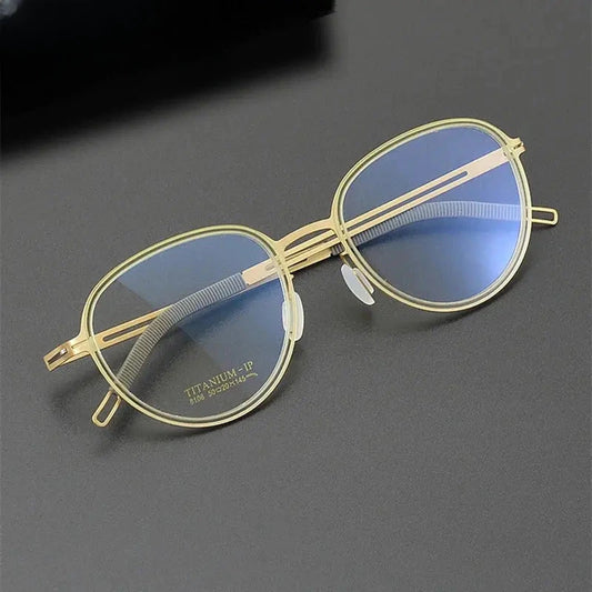 Women's Oval Full Rim Titanium Prescription Glasses 68106 — view 1 | Rx Spectacle