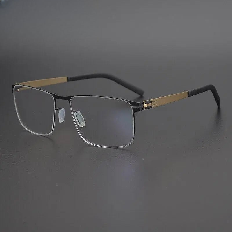 Unisex Square Full Rim Titanium Screwless Prescription Glasses Gxyj655 — view 6 | Rx Spectacle