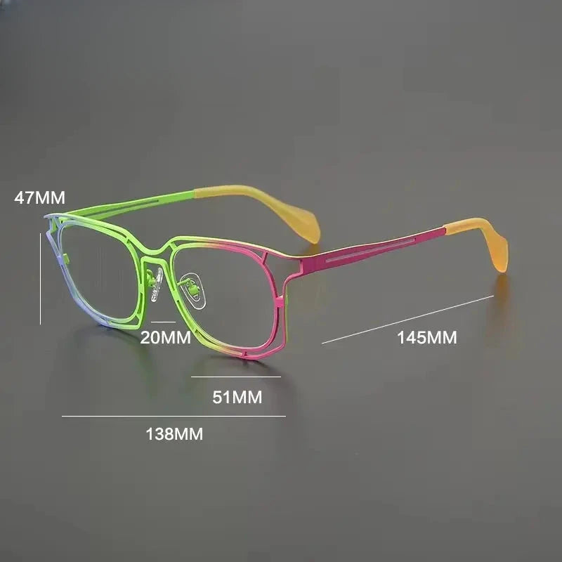 Women's Square Full Rim Titanium Prescription Glasses G85865 — view 2 | Rx Spectacle
