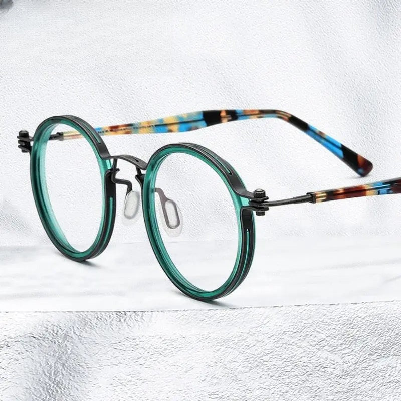 Unisex Round Full Rim Titanium Prescription Glasses Gxyj737 — view 2 | Rx Spectacle