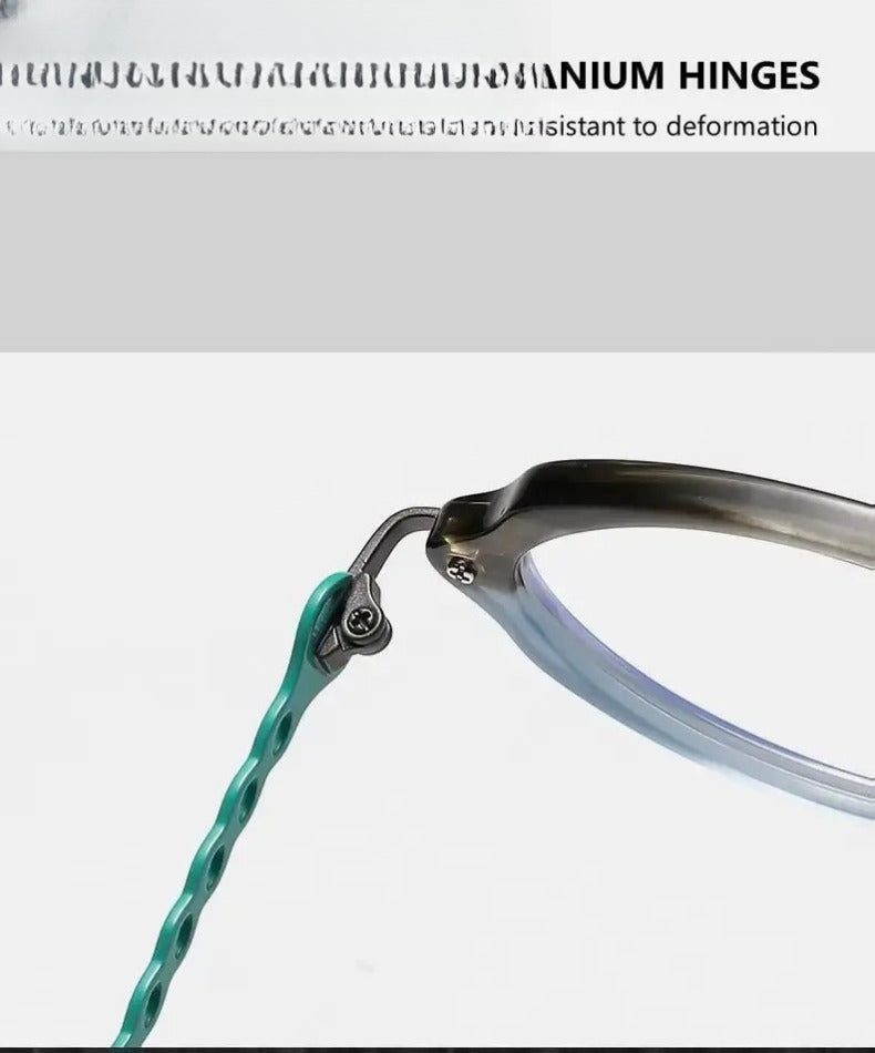 Unisex Oval Full Rim Titanium Prescription Glasses 66073 — view 3 | Rx Spectacle