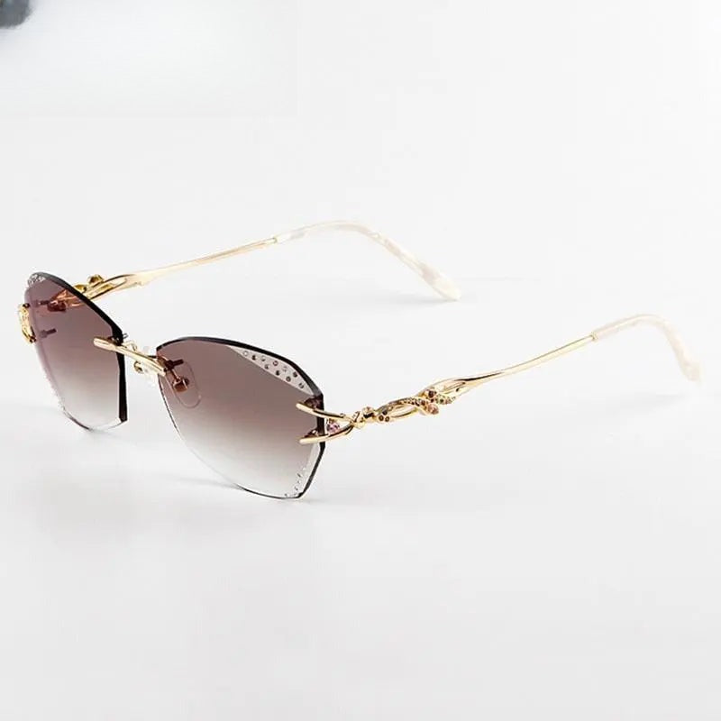 Women's Round Rimless Titanium Prescription Glasses 8036c — view 7 | Rx Spectacle