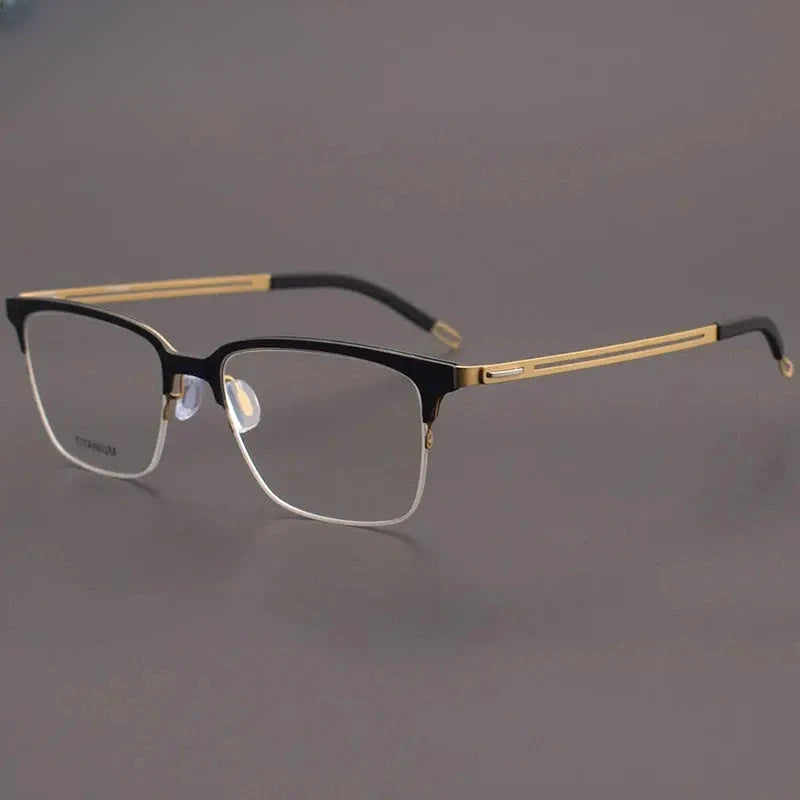 Unisex Square Full Rim Titanium Prescription Glasses 8202312 — view 5 | Rx Spectacle