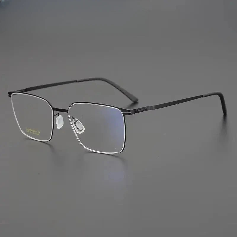 Unisex Square Semi-Rimless Titanium Prescription Glasses 69903 — view 1 | Rx Spectacle