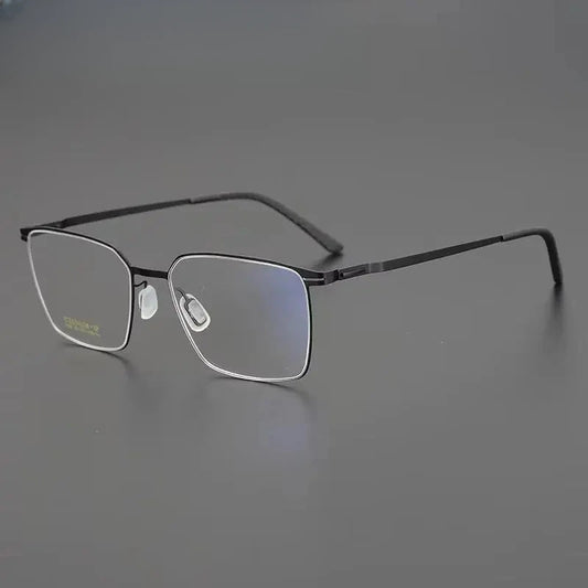 Unisex Square Semi-Rimless Titanium Prescription Glasses 69903 — view 1 | Rx Spectacle