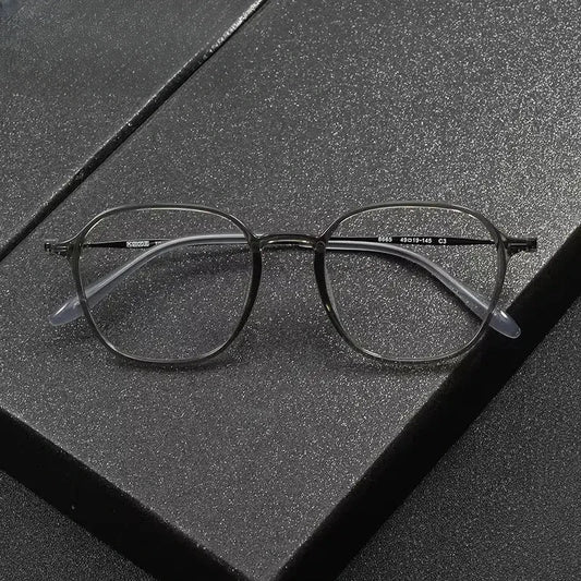 Women's Square Full Rim Titanium Prescription Glasses 86652 — view 1 | Rx Spectacle