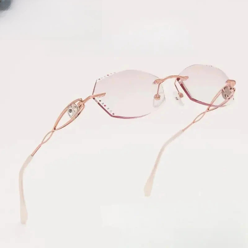 Women's Oval Rimless Titanium Prescription Glasses 888022 — view 1 | Rx Spectacle