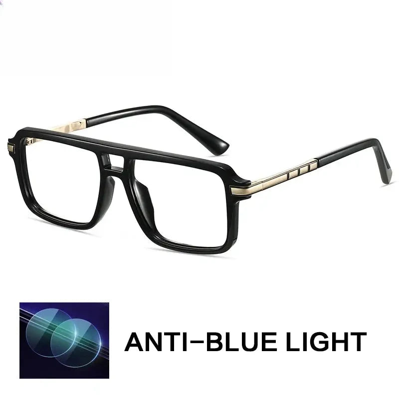 Unisex Square Full Rim Titanium Double Bridge Reading Glasses G84004 — view 3 | Rx Spectacle