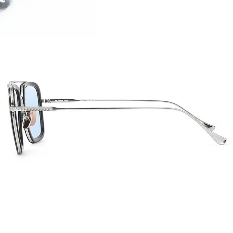 Unisex Square Full Rim Titanium Double Bridge Prescription Glasses T927 — view 8 | Rx Spectacle