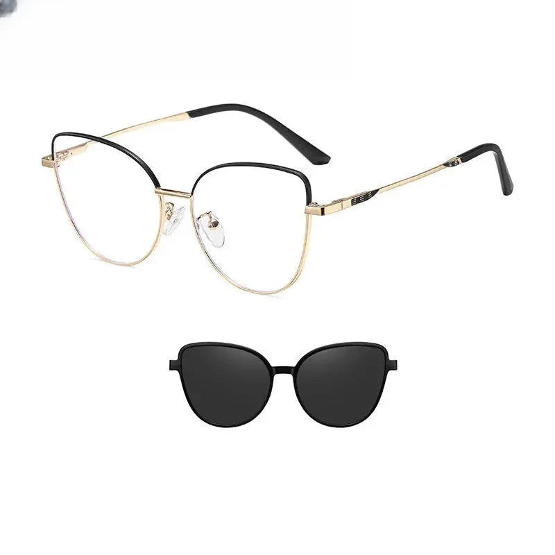 Women's Cat Eye Full Rim Stainless Steel Prescription Glasses 617102 — view 3 | Rx Spectacle