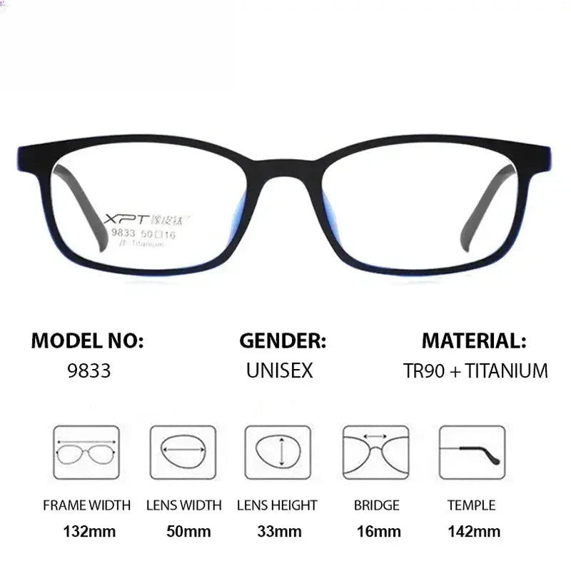 Women's Square Full Rim Titanium Prescription Glasses 799833 — view 2 | Rx Spectacle