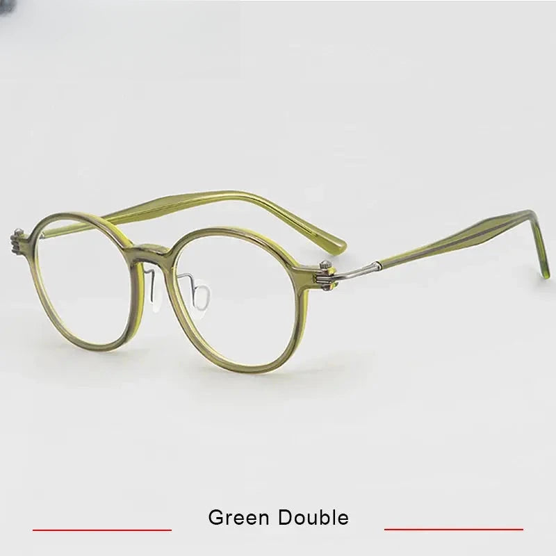 Unisex Round Full Rim Titanium Prescription Glasses 45883 — view 4 | Rx Spectacle