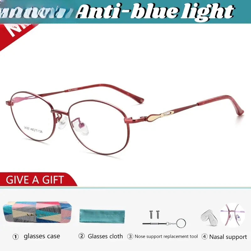 Women's Oval Full Rim Alloy Reading Glasses 34397 — view 4 | Rx Spectacle
