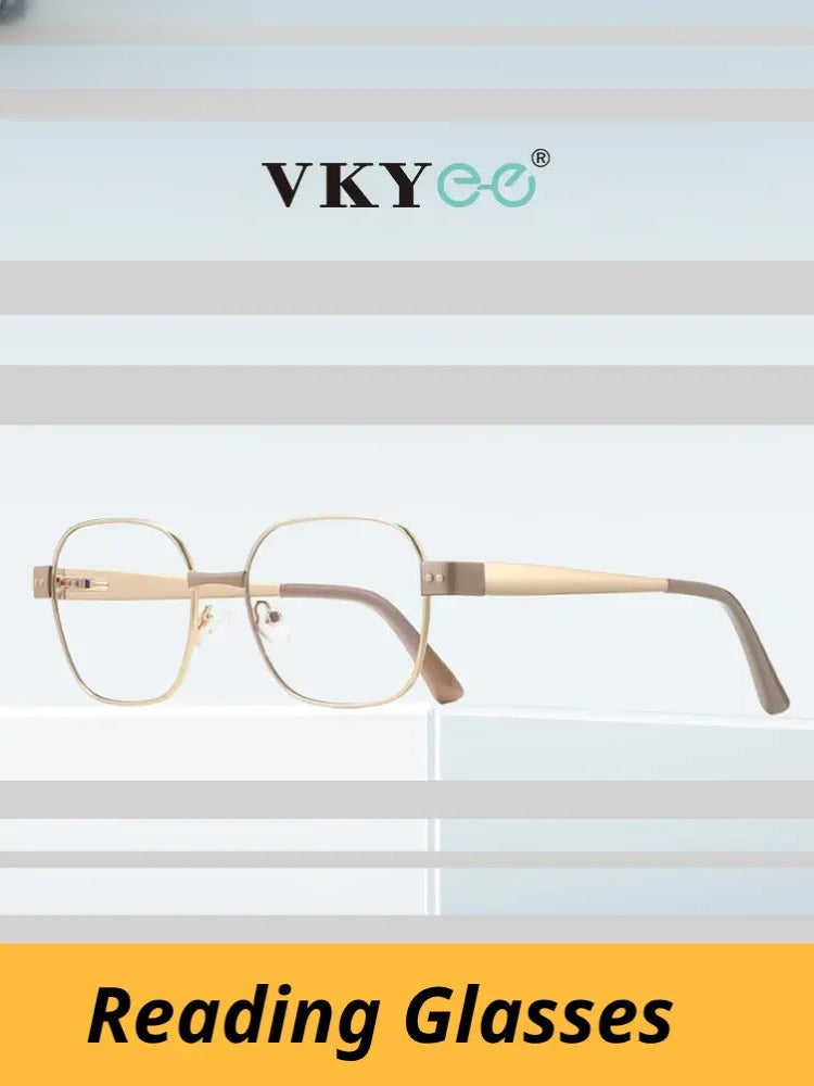 Women's Polygon Full Rim Alloy Flat Top Reading Glasses 513172 — view 1 | Rx Spectacle