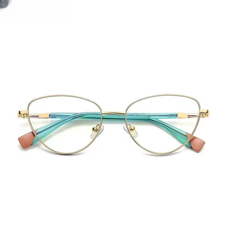 Women's Cat Eye Full Rim Alloy Reading Glasses 3020 — view 8 | Rx Spectacle