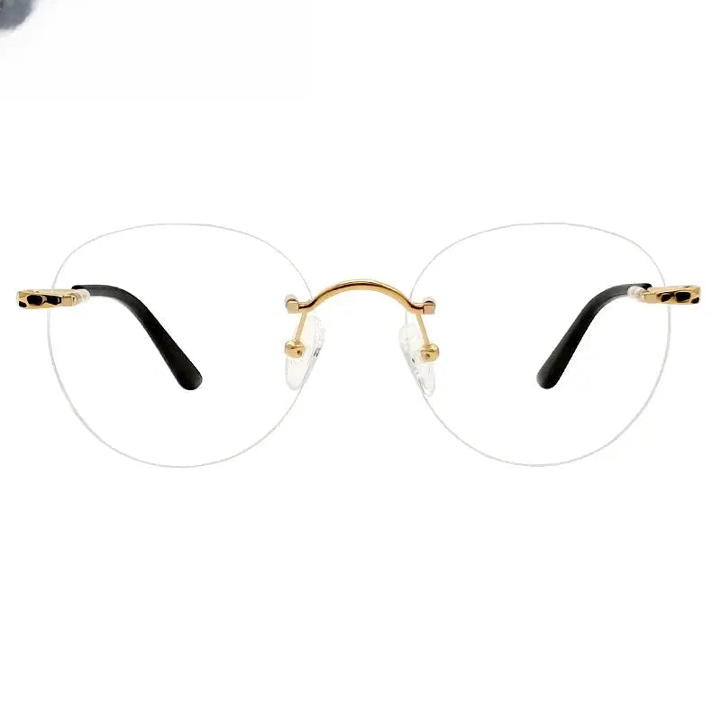 Women's Round Rimless Titanium Prescription Glasses 3090 — view 2 | Rx Spectacle