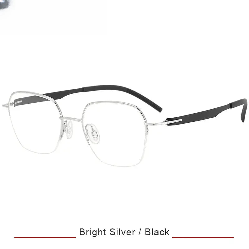 Women's Polygon Semi-Rimless Titanium Screwless Prescription Glasses 315002 — view 4 | Rx Spectacle
