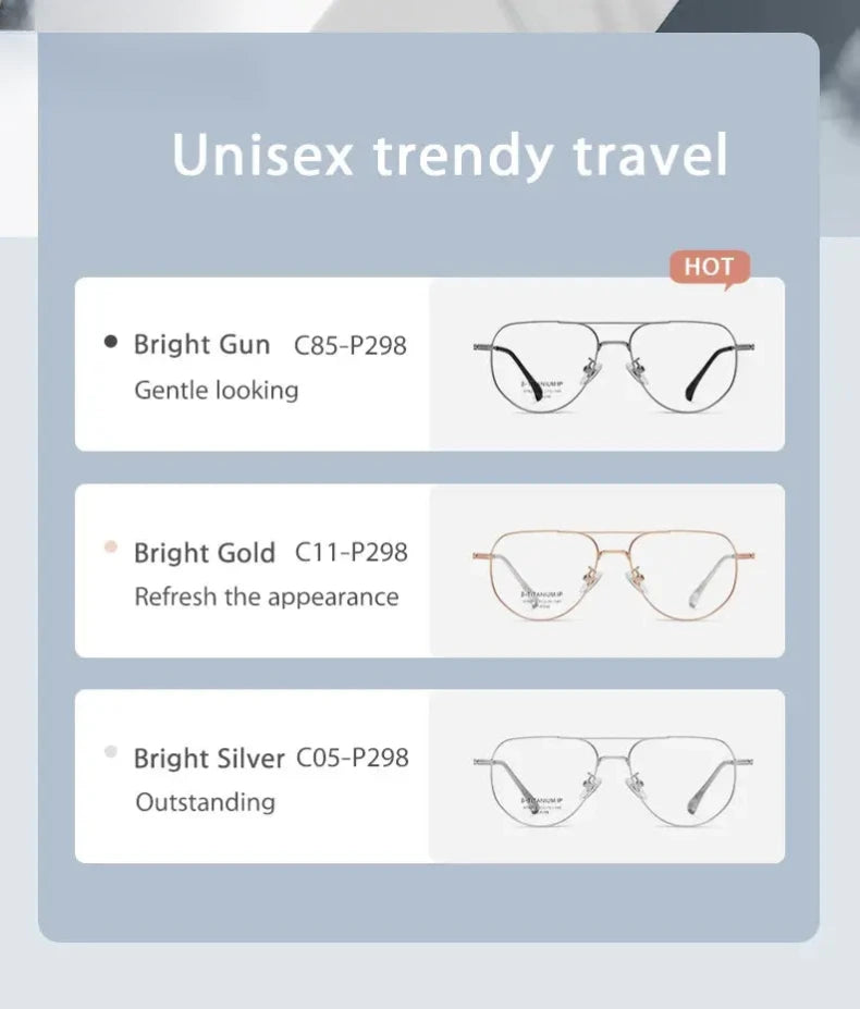 Men's Square Full Rim Titanium Double Bridge Reading Glasses St6219 — view 7 | Rx Spectacle
