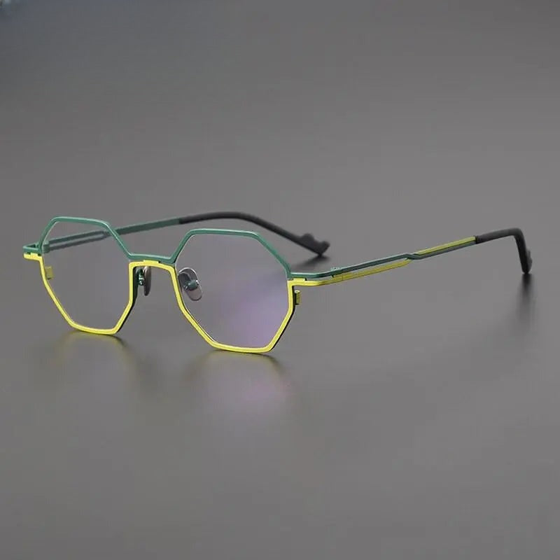 Unisex Polygon Full Rim Titanium Prescription Glasses Gxyj1034 — view 4 | Rx Spectacle