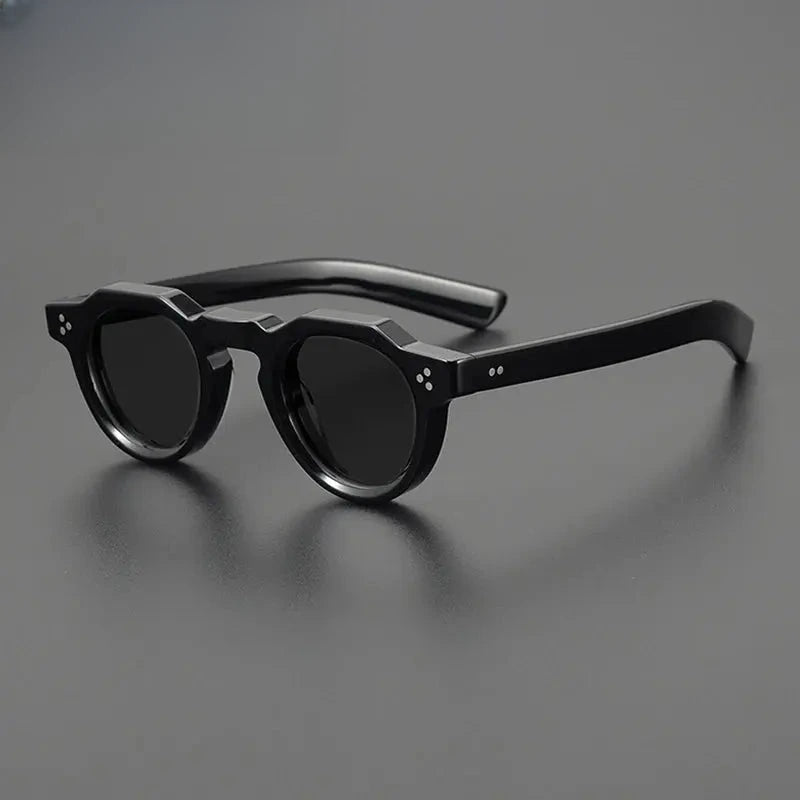Unisex Round Full Rim Acetate Flat Top Prescription Glasses M002 — view 9 | Rx Spectacle