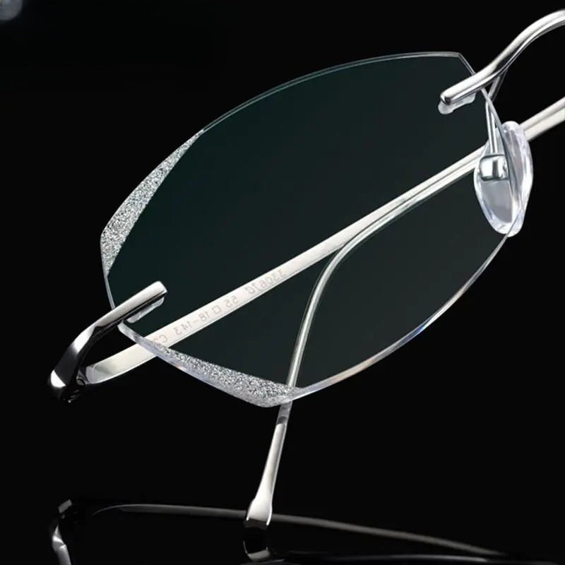 Unisex Rimless Titanium Prescription Glasses 3306 — view 3 | Rx Spectacle