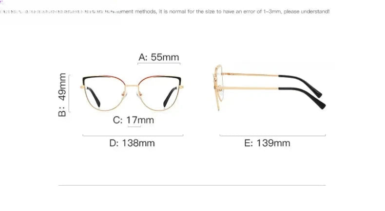 Women's Square Full Rim Alloy Reading Glasses 3103 — view 14 | Rx Spectacle