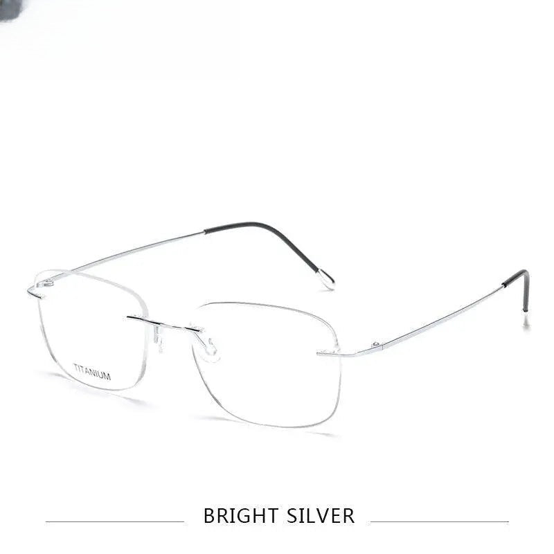 Unisex Square Rimless Titanium Prescription Glasses Kr6010 — view 9 | Rx Spectacle
