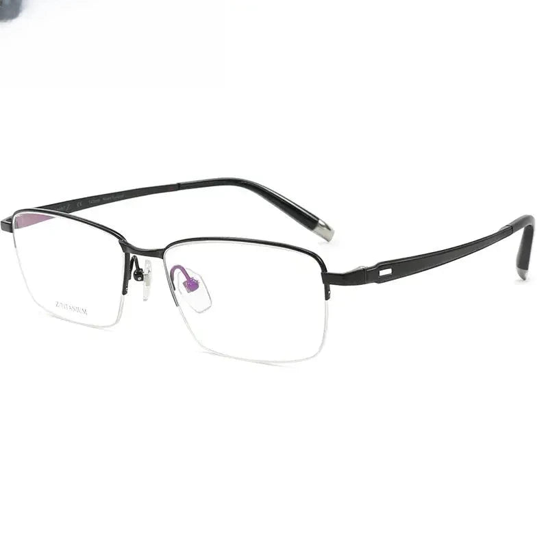 Men's Square Semi-Rimless Titanium Prescription Glasses 427022 — view 1 | Rx Spectacle
