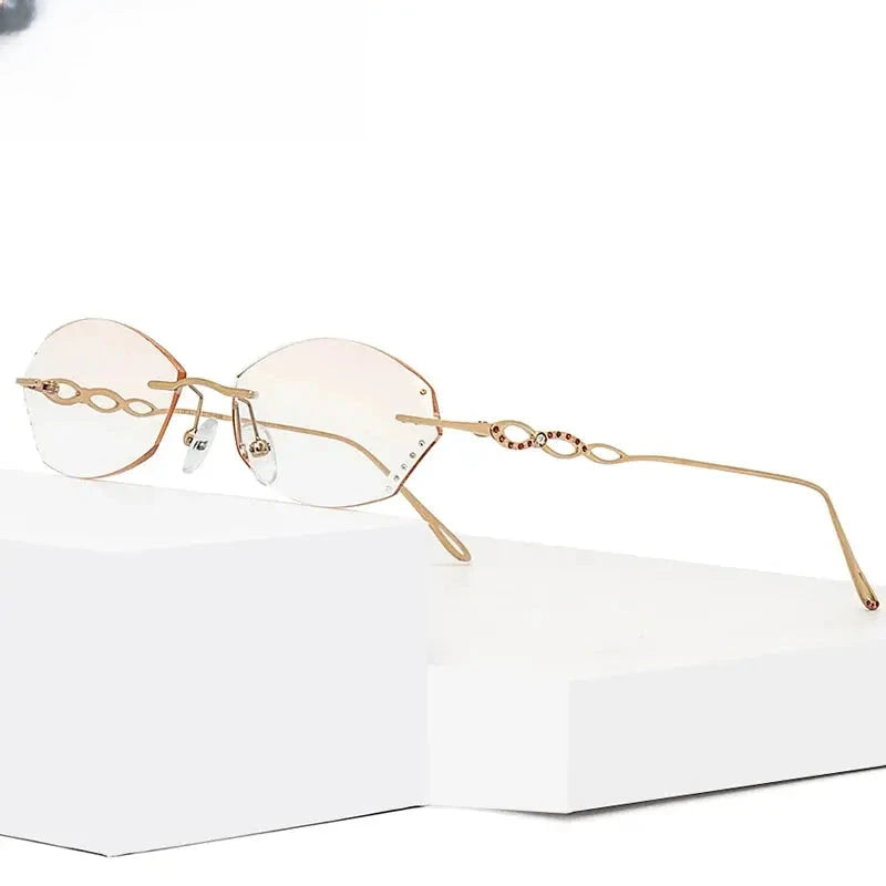 Women's Oval Rimless Titanium Prescription Glasses 289913 — view 1 | Rx Spectacle