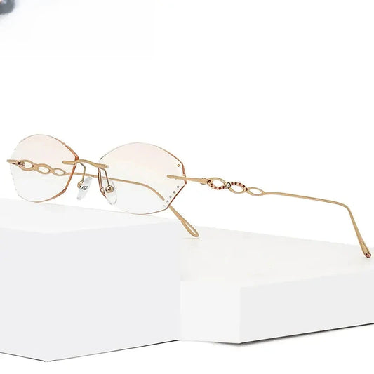 Women's Oval Rimless Titanium Prescription Glasses 289913 — view 1 | Rx Spectacle