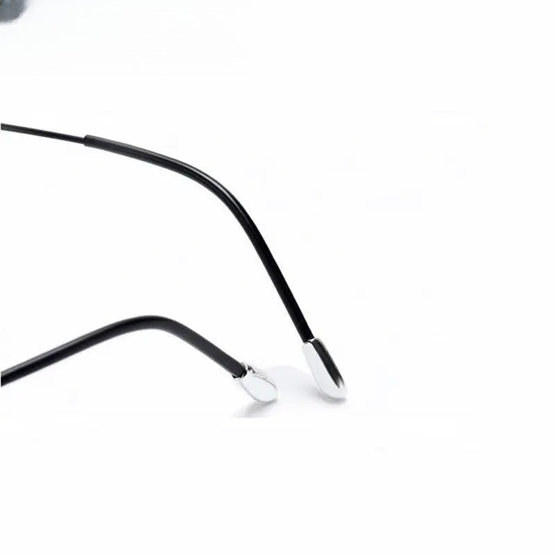 Unisex Square Rimless Titanium Prescription Glasses 16011 — view 12 | Rx Spectacle