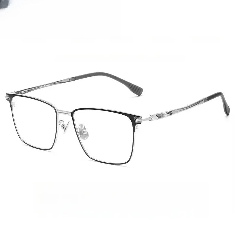 Unisex Square Full Rim Titanium Prescription Glasses 888013 — view 3 | Rx Spectacle