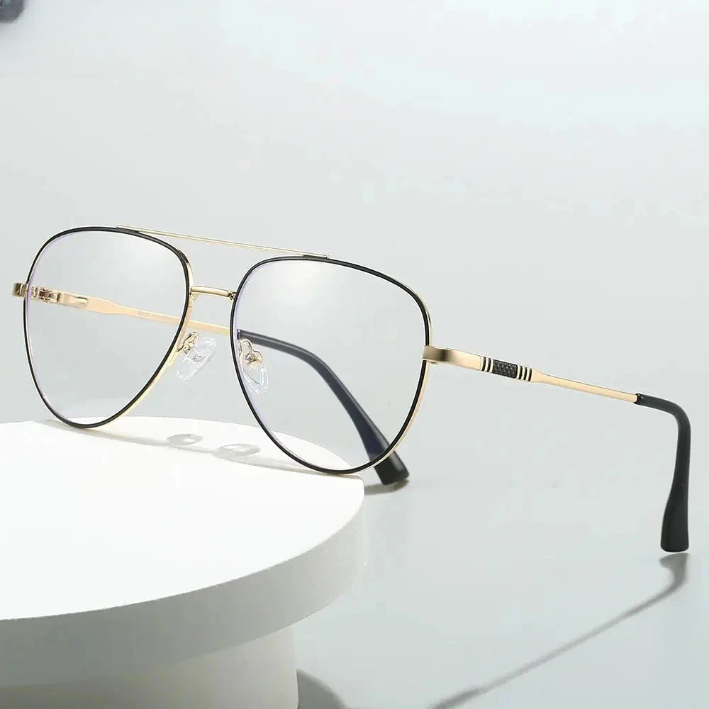 Unisex Oval Full Rim Alloy Double Bridge Reading Glasses 6912 — view 2 | Rx Spectacle