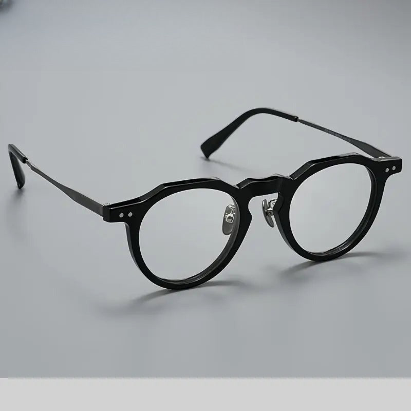 Women's Oval Full Rim Titanium Flat Top Prescription Glasses 365731 — view 1 | Rx Spectacle
