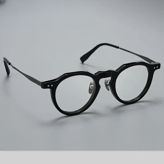 Women's Oval Full Rim Titanium Flat Top Prescription Glasses 365731 — view 1 | Rx Spectacle