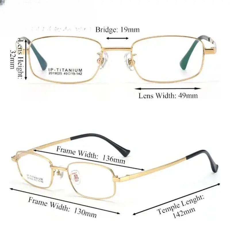 Women's Square Full Rim Titanium Prescription Glasses 49025 — view 2 | Rx Spectacle