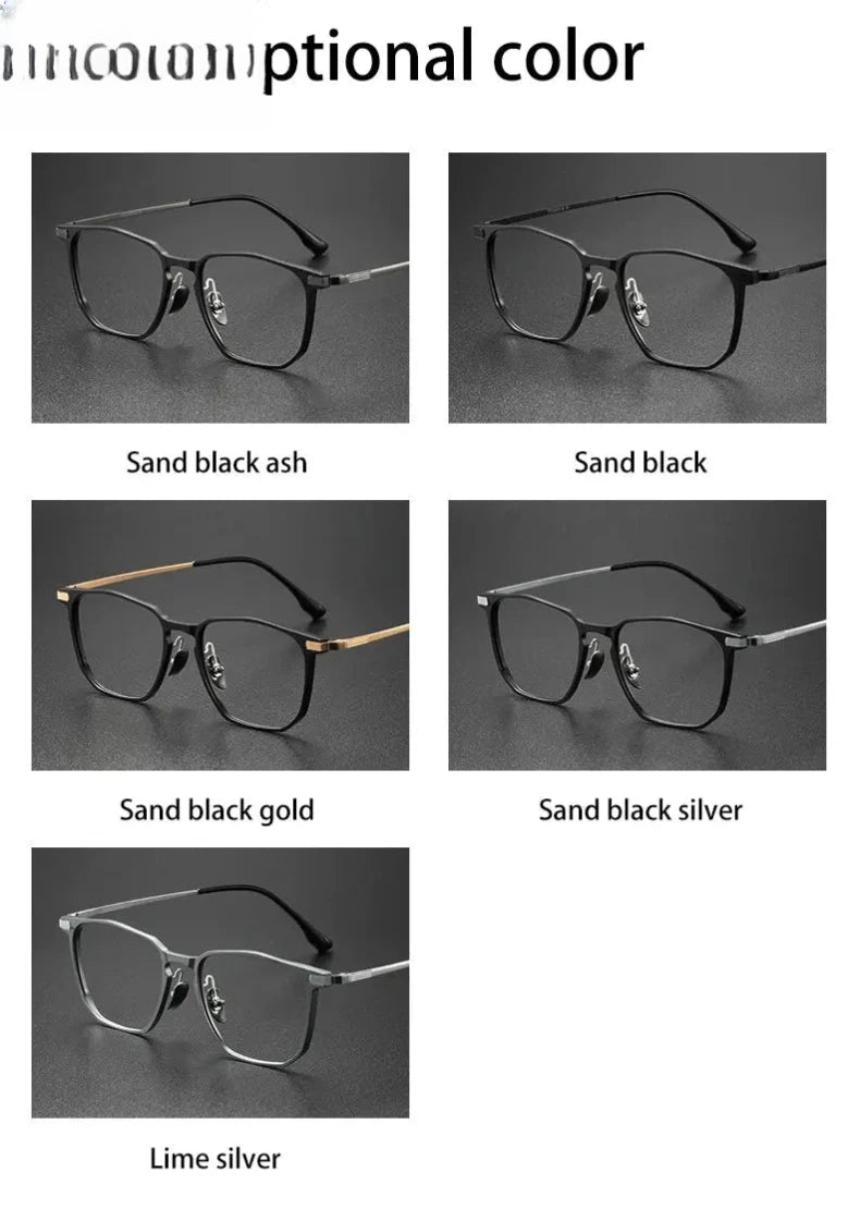 Men's Square Full Rim Titanium Reading Glasses 4224 — view 12 | Rx Spectacle