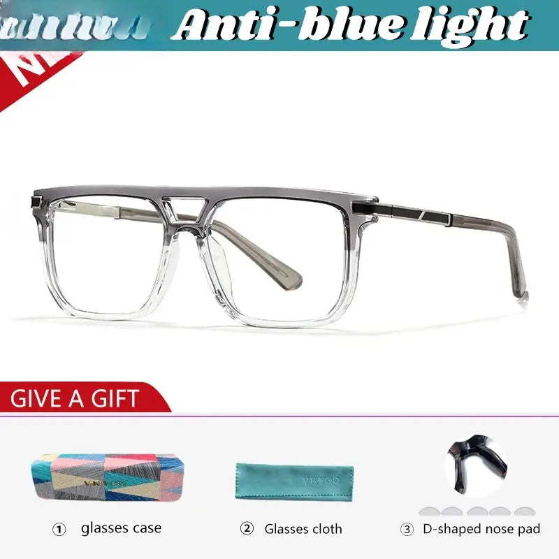Men's Square Full Rim TR90 Double Bridge Reading Glasses 760025 — view 5 | Rx Spectacle