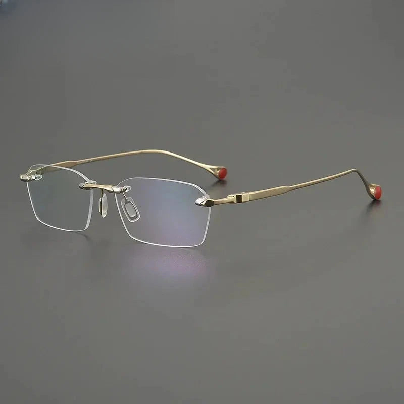 Unisex Oval Rimless Titanium Prescription Glasses G41307 — view 4 | Rx Spectacle